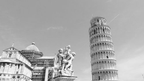 Low angle view of tower in pisa, italy