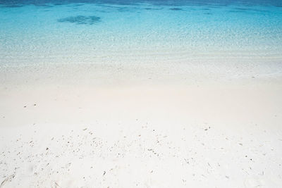 High angle view of sea shore against sky