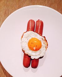 Close-up of breakfast in plate on table