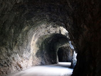 Tunnel seen through cave