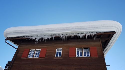 Low angle view of building against clear sky