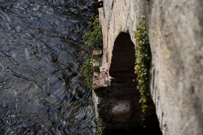 Close-up of hole in rock