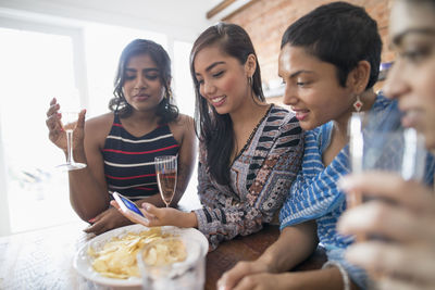 Young women at a party