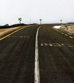 Road against clear sky