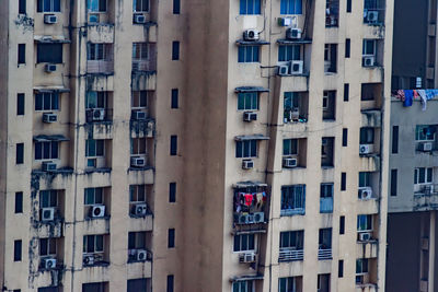 Frontal view of buildings in city