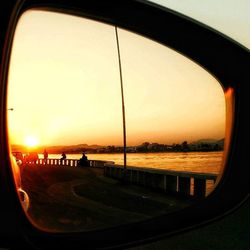 Scenic view of sunset over sea