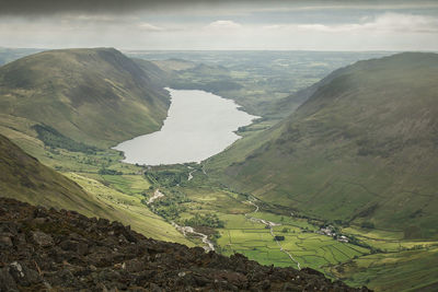 High angle view of landscape against sky