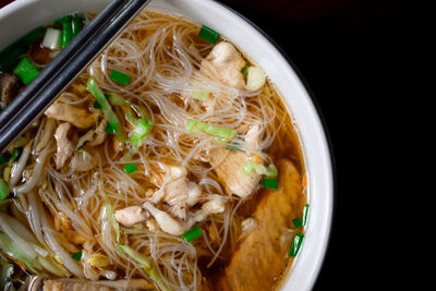 Directly above shot of food in bowl