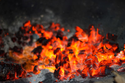 Close-up of bonfire