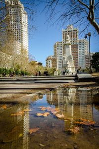 Reflection of buildings in water