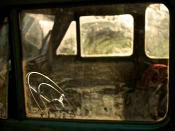 Close-up of car window