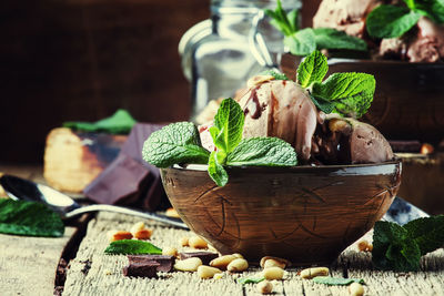 Close-up of food on table