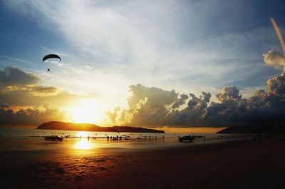 Scenic view of sunset over sea