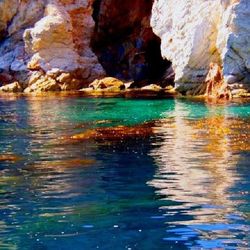 Scenic view of rocks in sea