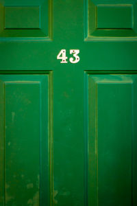 Full frame shot of green door