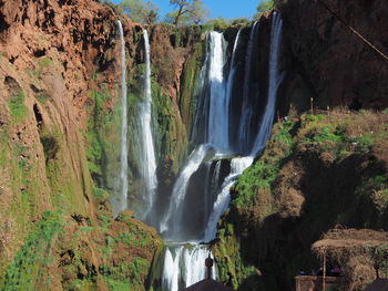 Scenic view of waterfall