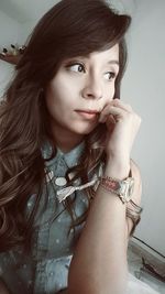 Close-up portrait of young woman