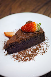 Close-up of cake in plate