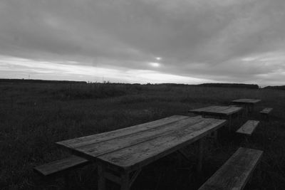 Empty field against sky