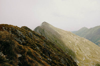 Scenic view of mountains against clear sky