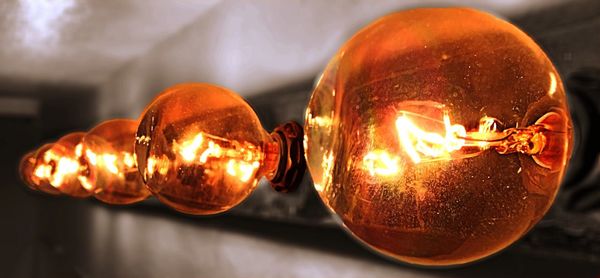 Close-up of illuminated christmas lights