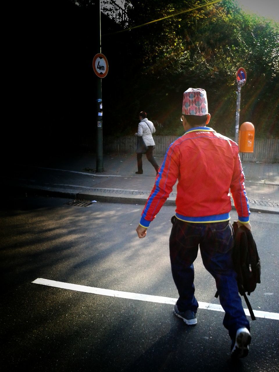 full length, childhood, street, casual clothing, lifestyles, boys, rear view, girls, elementary age, walking, road, leisure activity, togetherness, men, innocence, on the move, bonding