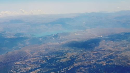 Aerial view of landscape against sky