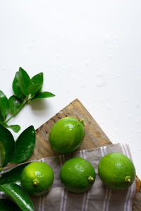 High angle view of fruits on table