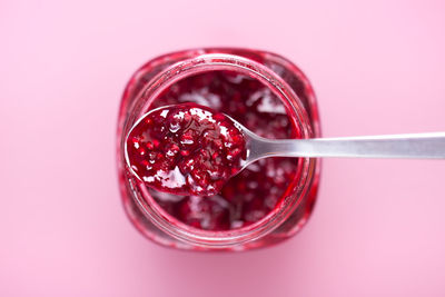 Close-up of strawberries in glass