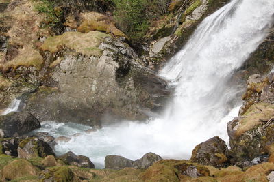 Scenic view of waterfall