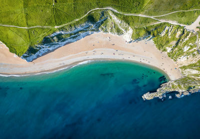 High angle view of beach
