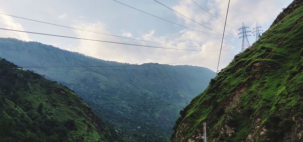 Panoramic view of mountains against sky
