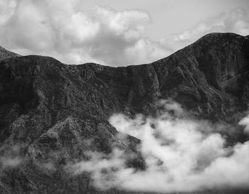 Low angle view of mountain against sky