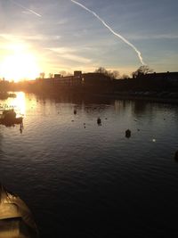 View of river at sunset