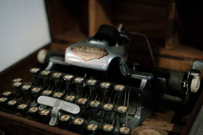 Close-up of typewriter