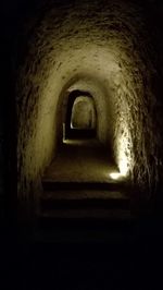 Interior of illuminated tunnel