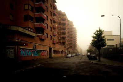 View of buildings along road