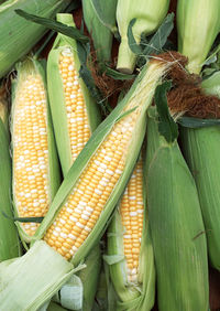 High angle view of vegetables for sale in market