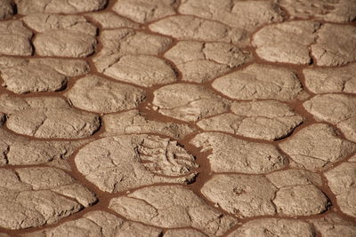 Full frame shot of cracked land