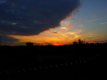 Silhouette of landscape at sunset