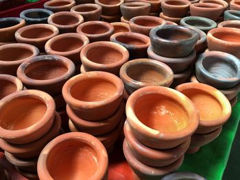 Close-up of pots