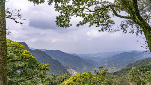 Scenic view of mountains against sky