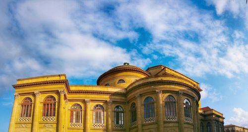 Low angle view of historic building against sky