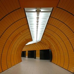 Interior of illuminated tunnel