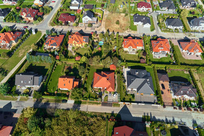 Aerial view of modern residential district in europe city