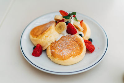 Close-up of breakfast served on plate