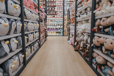 Close-up of stuffed toys for sale in store