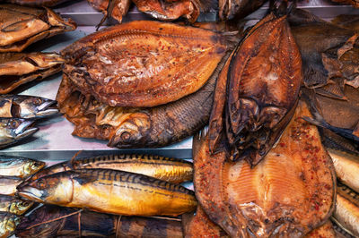 Close-up of seafood for sale at market