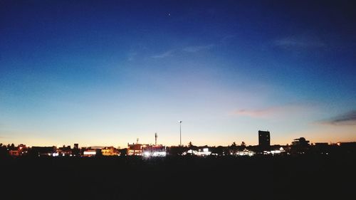 View of cityscape at sunset