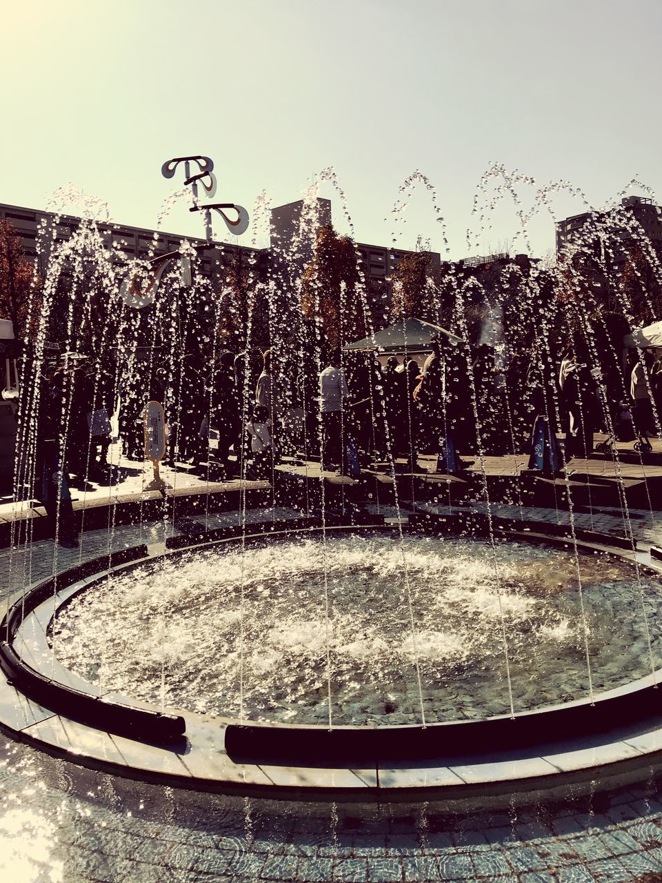 fountain, water, spraying, motion, splashing, fun, drop, water park, wet, clear sky, day, outdoors, no people, shower, architecture, water slide, sky